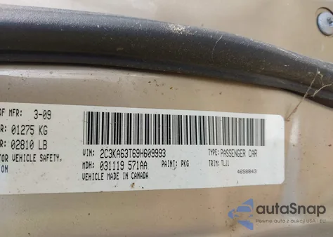 2009 Chrysler 300C Hemi from USA, damaged, VIN 2C3KA63T69H609993